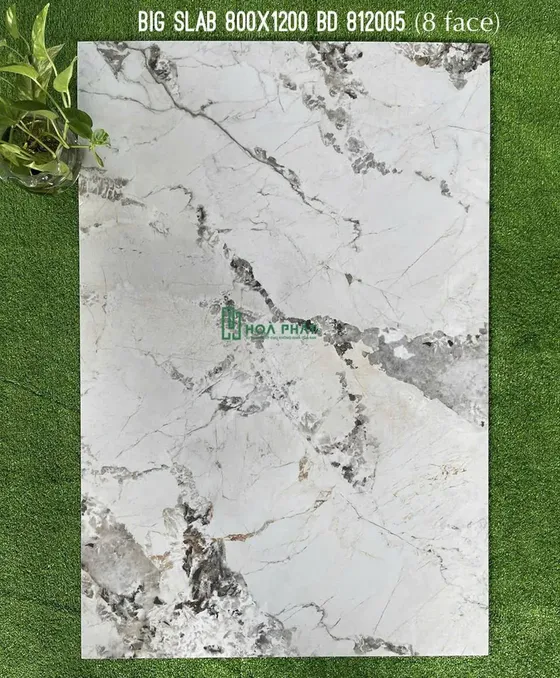 Gạch lát nền 80×120 812005 trắng vân đá siêu bóng