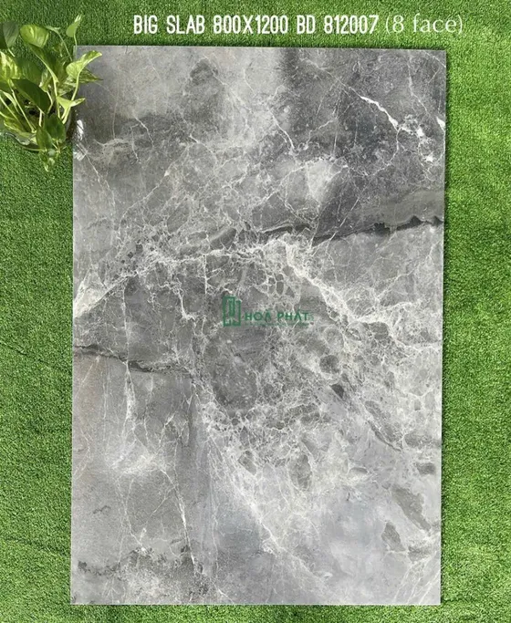 Gạch lát nền 80×120 812007 vân đá xám siêu bóng