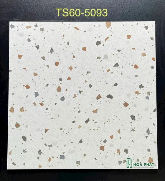 Gạch lát nền 60×60 5093 trắng vân terrazzo đá bóng