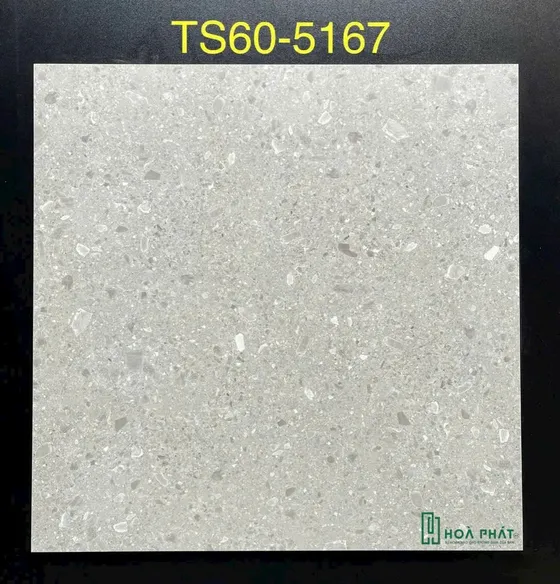 Gạch lát nền 60×60 5167 vân terrazzo xám đá mờ