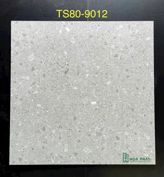 Gạch lát nền 80×80 9012 vân terrazzo xám đá mờ