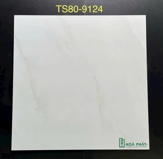 Gạch lát nền 80×80 9124 trắng vân khói đá bóng