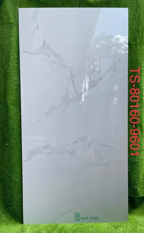 Gạch lát nền 80×160 9601 trắng vân khói siêu bóng