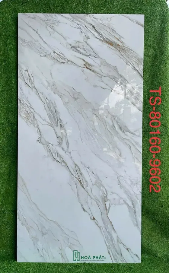 Gạch lát nền 80×160 9602 trắng vân mây siêu bóng