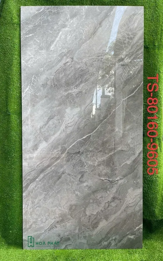 Gạch lát nền 80×160 9605 vân đá xám siêu bóng