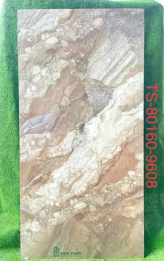 Gạch lát nền 80×160 9608 vân đá vàng nâu siêu bóng