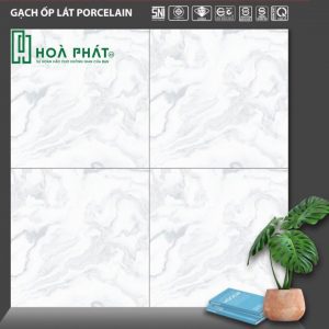 Gạch lát nền trắng vân khói 80x80 Hoàn Mỹ PE 33048