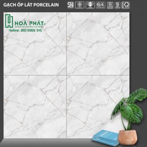 Gạch lát nền trắng vân đá marble rạn 80x80 Hoàn Mỹ PE 35052