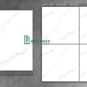 Gạch lát nền trắng vân mây 60x60 TL 6355