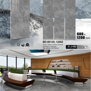 Gạch lát nền 60x120 xám vân chớp trắng BD 12002