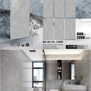 Gạch lát nền 60x120 vân đá xám nhạt BD 12005