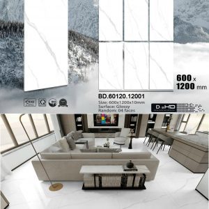 Gạch lát nền 60x120 đá bóng trắng vân khói BD 12001