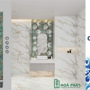 Gạch lát nền 60×120 DECOR lá trúc Matt Silk TBR60120-1544