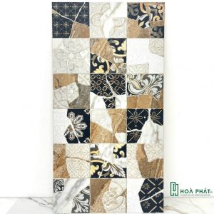 Gạch lát nền 60×120 1541 DECOR điểm đen vàng Matt Silk