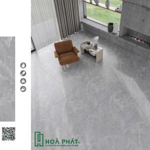 Gạch lát nền 80x80 0763 SILVER GREY vân đá xám Matt Silk
