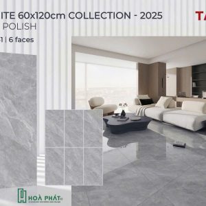 Gạch lát nền 60×120 1641 vân đá xám bóng