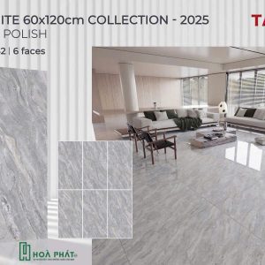 Gạch lát nền 60×120 1642 vân đá xám bóng