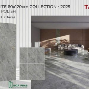 Gạch lát nền 60×120 1643 vân đá xám bóng