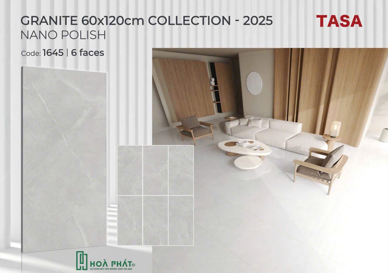 Gạch lát nền 60×120 1645 xám nhạt vân đá bóng