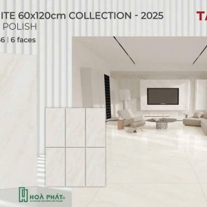Gạch lát nền 60×120 1646 vân đá vàng nhạt bóng