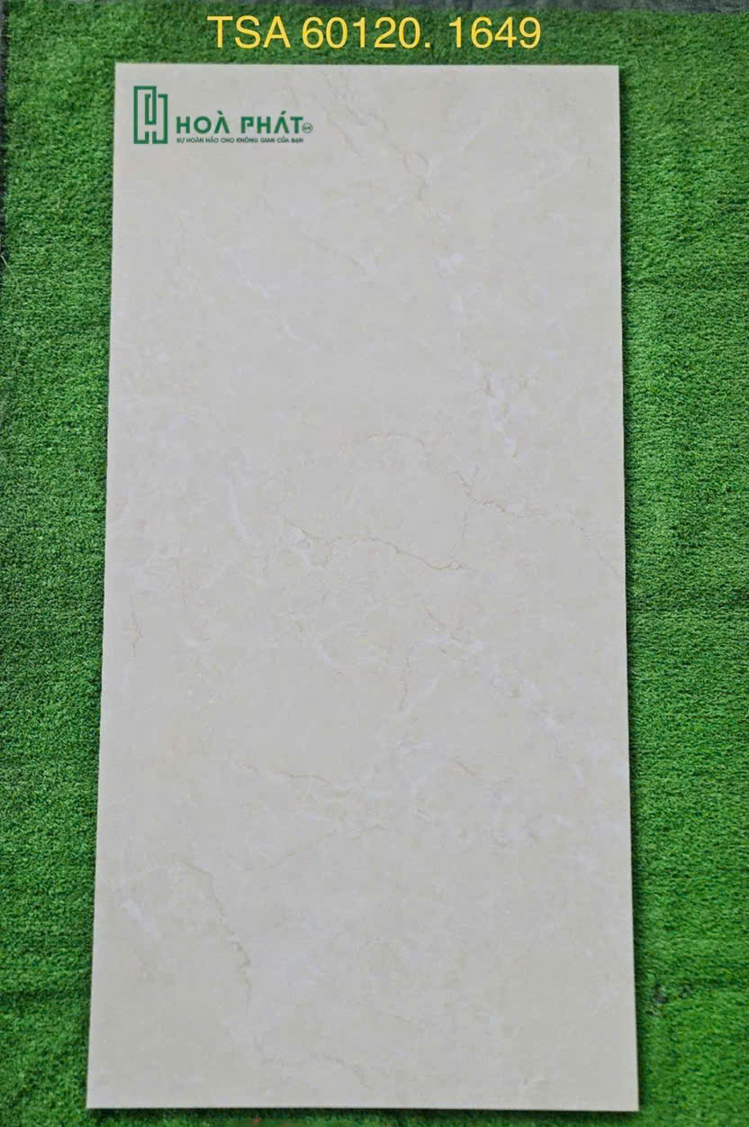 Gạch lát nền 60×120 1649 vân đá vàng nhạt bóng - Ảnh 2