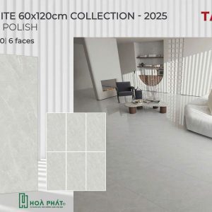 Gạch lát nền 60×120 1650 xám vân trắng đá bóng