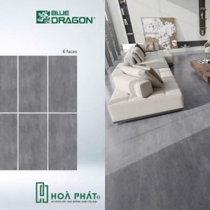 Gạch lát nền 60×120 1720 vân xám xi măng đậm đá mờ matt silk
